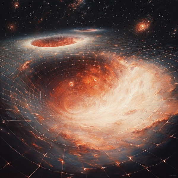 A colorful concept illustration of gravity fields